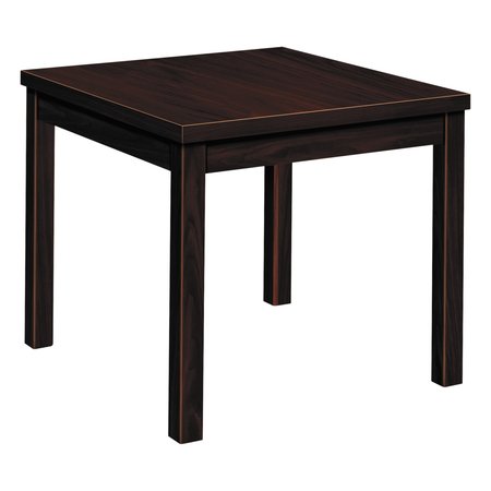 HON Square Occasional Table, 24" X 24" X 20", Mahogany Top, High-Pressure Laminate H80192.NN